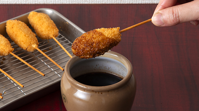 たぬき 名物の関西風串カツ